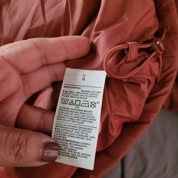 Old Navy Womens Jacket Size Large Burnt Orange Full Zip Pockets Packable Quilted - Picture 6 of 8